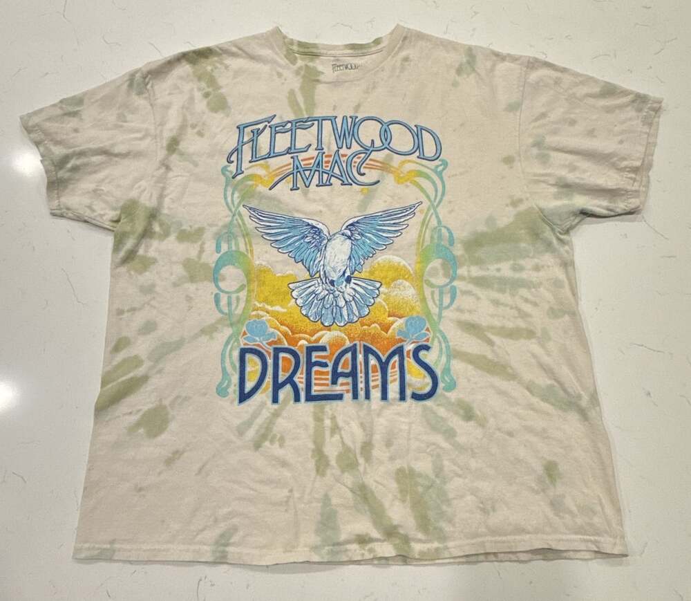 Fleetwood Mac Dreams T-Shirt Size XL Green Tie Dye Band Tee